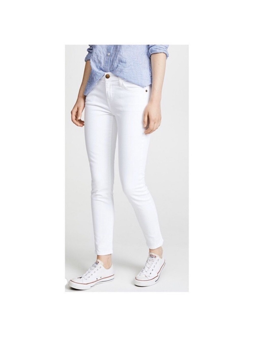 Current Elliot Stiletto Denim Jeans Sugar White